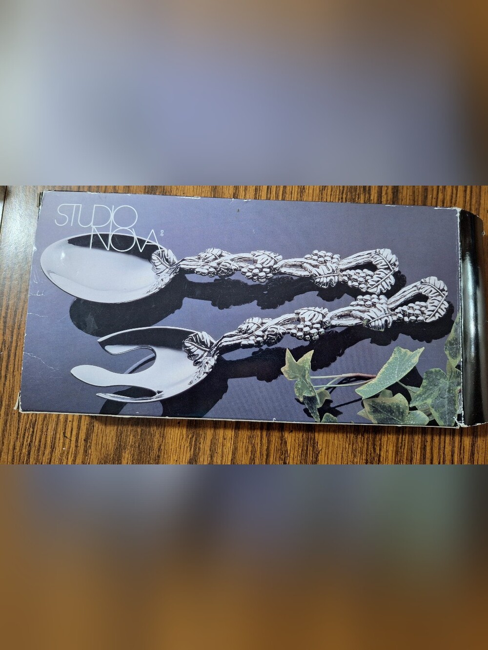 Studio Nova Decorative Silver-Tone Rope & Leaf Salad Servers